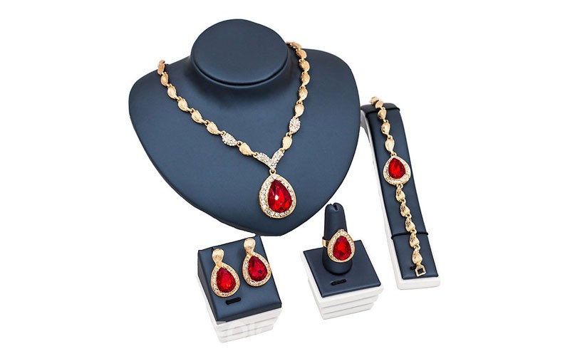 Ericdress Water Drop Gemstone Jewelry Set