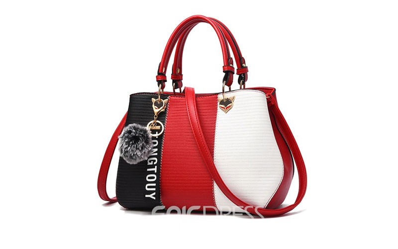 Ericdress Color Block Patchwork Medium Handbag