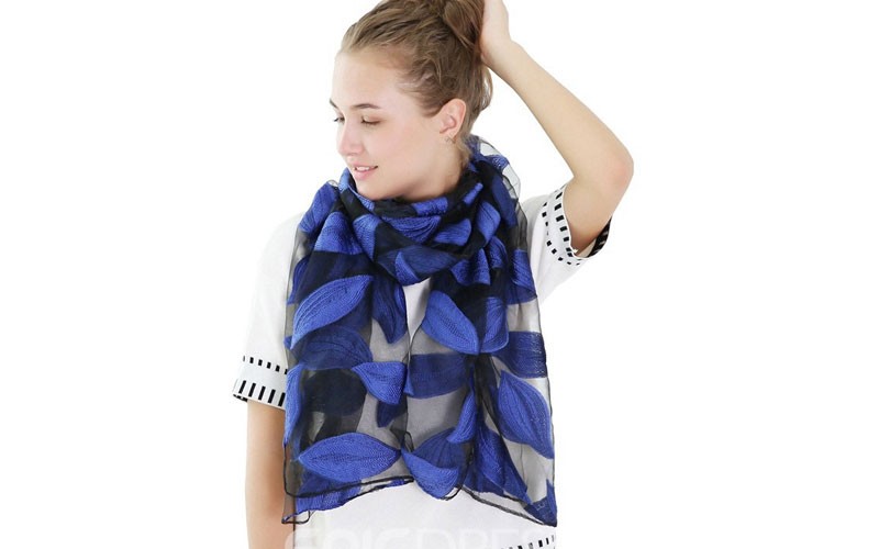 Ericdress High Quality Organza Leaf Printed Womens Scarf