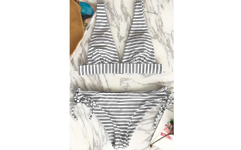 Out Of The Ordinary Stripe Bikini Set