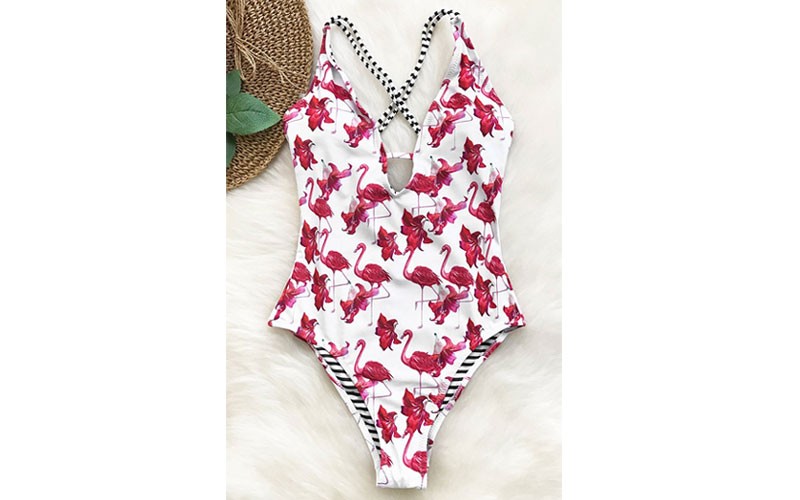 Free To Fly Print One-Piece Swimsuit Bikni