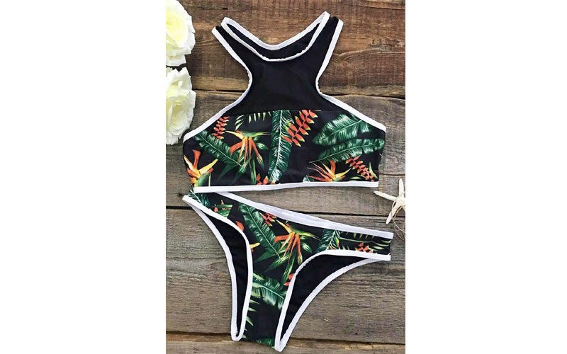 Wind And Sea Leaves Tank Bikini Set