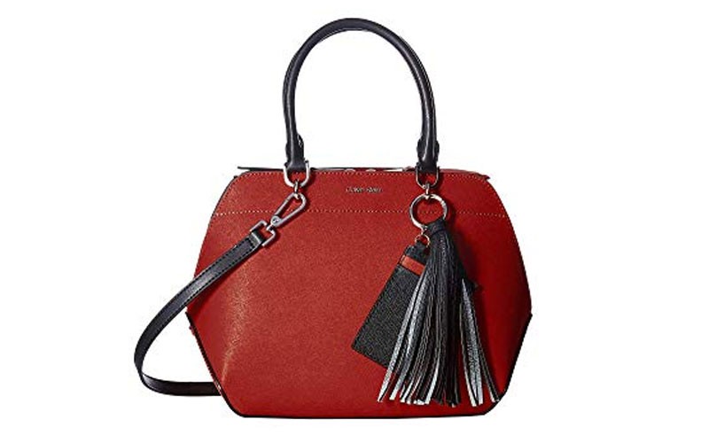 Calvin Klein Susan Saffiano Leather Satchel Bag