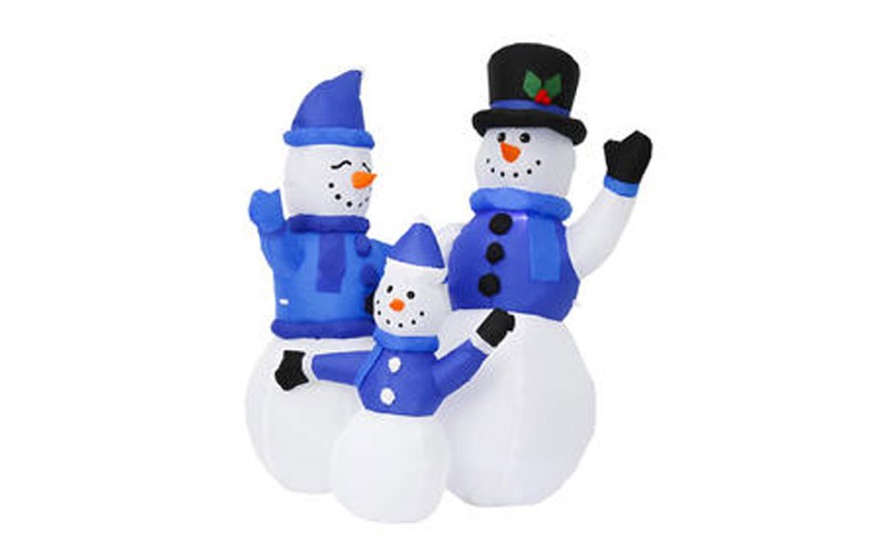 Kinbor 4Ft Christmas Inflatable Snowman Family Airblown Yard Decor