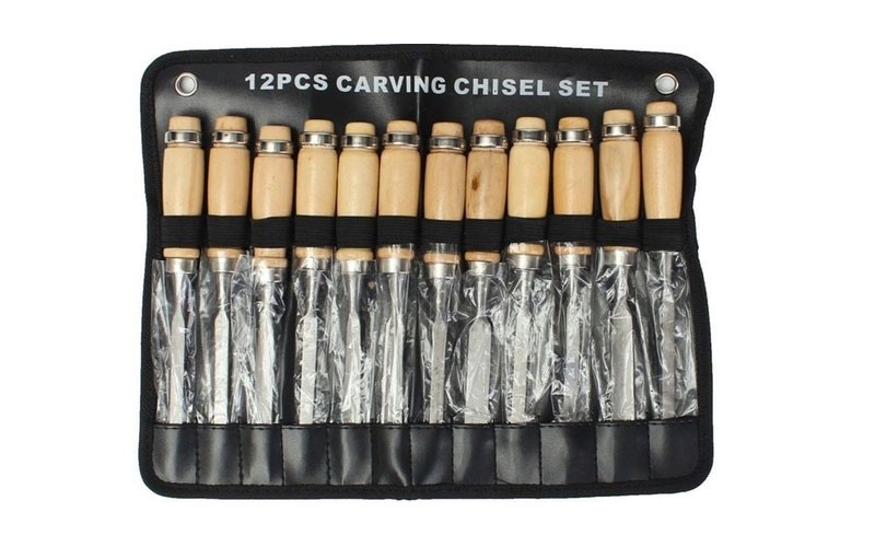 12PCS Wood Carving Hand Chisel Tool Set Professional Woodworking Gouges Steel E9