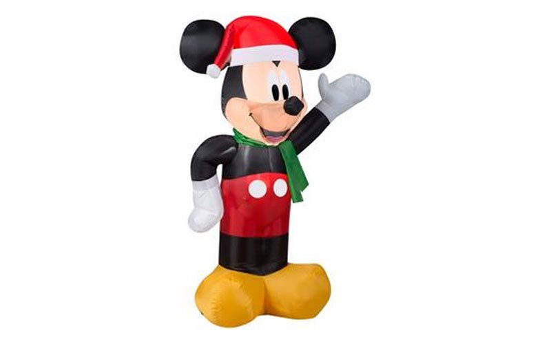 Gemmy 37342 Christmas Airblown Inflatable Mickey Mouse with Santa Hat, 3.5'