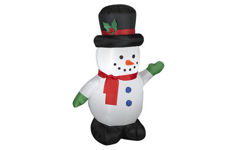 Gemmy Christmas Airblown Inflatables Snowman w/Holiday Top Hat 3.5 ft. Tall