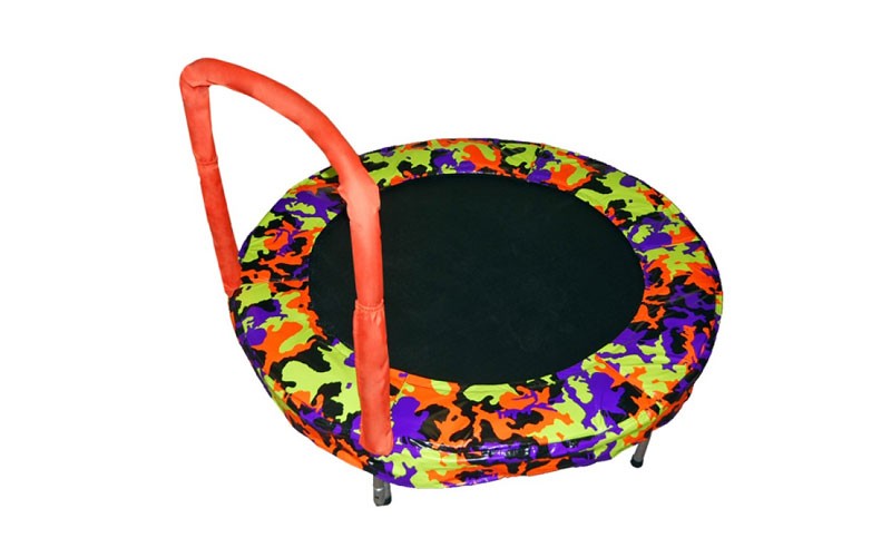 48in Kids Mini Trampoline with Handrail-Camouflage Orange