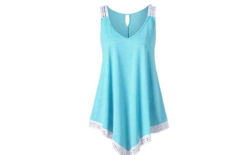 Plus Size V Neck Trapeze Tank Top