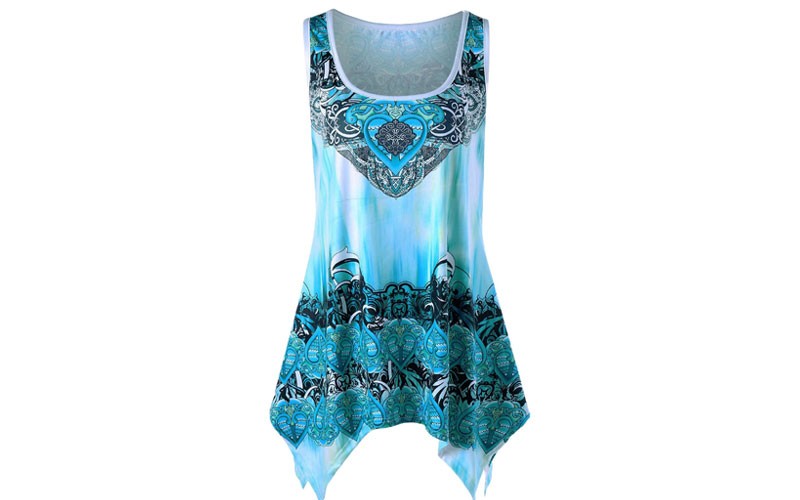 Plus Size Graphic Handkerchief Tank Top