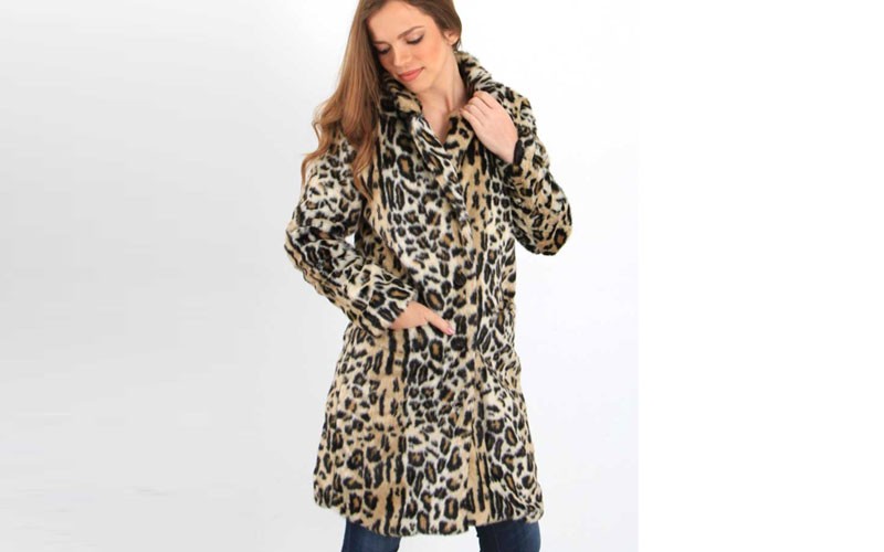 Skies are Blue Faux Fur Leopard Print Coat