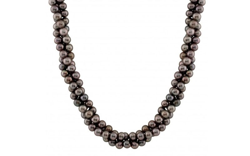 Bella Pearl Black Fresh Water Pearl Necklace