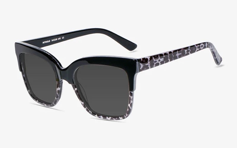 Intrigue Black Leopard Sunglasses For Women