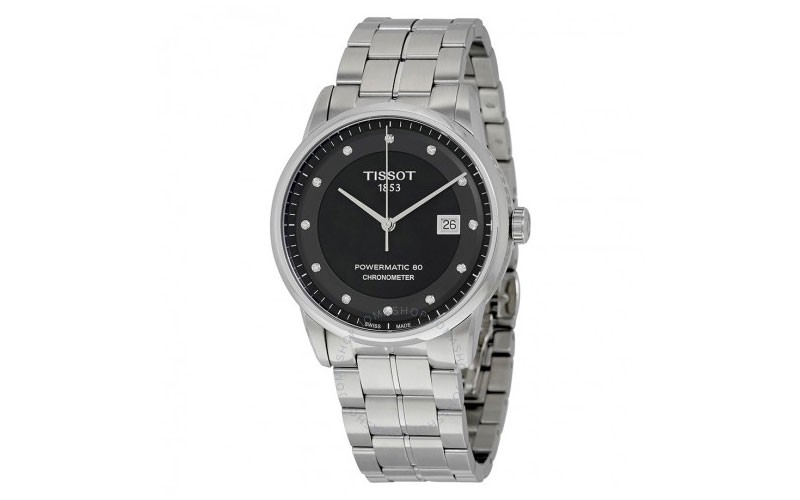 Tissot Luxury Automatic Black Diamond Dial Mens Watch