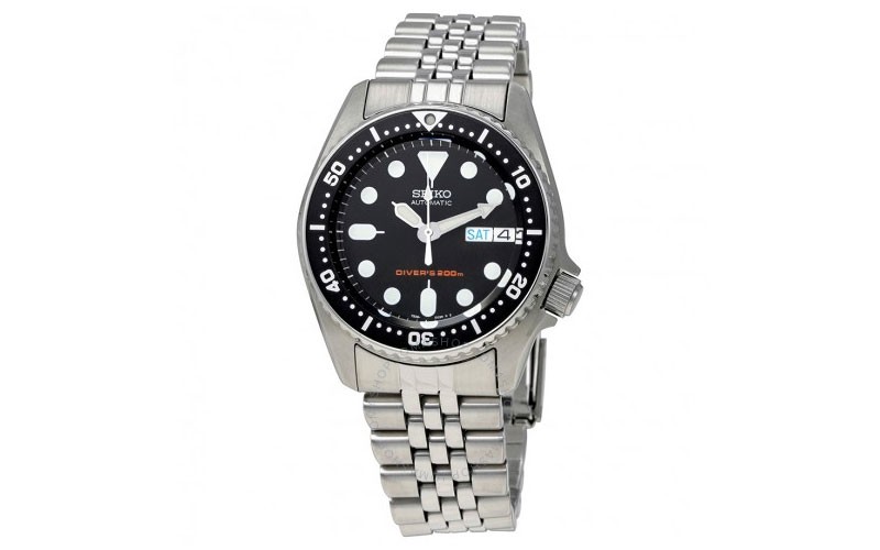 Seiko Black Automatic Diver Mens Watch