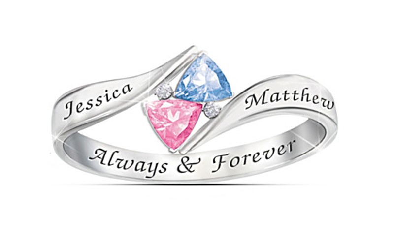 Loves Promise Engraved Birthstone Ring