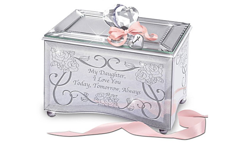 Personalized Mirrored Glass Music Box For Daughters