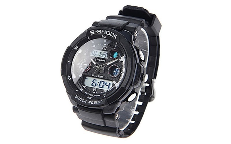Waterproof Silicone Quartz Analog LED S-shock Sport Watch