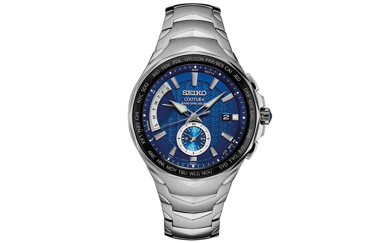 Seiko SSG019 Mens Coutura Radio Sync Solar Powered Watch Silver