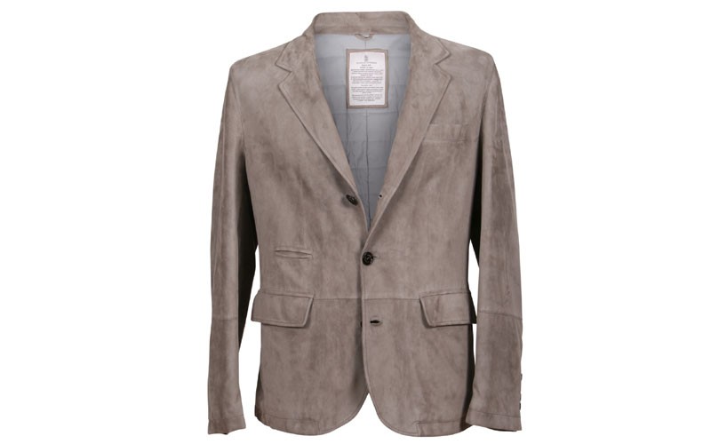 Gandalf Suede Leather Puffer Coat Jacket Gray