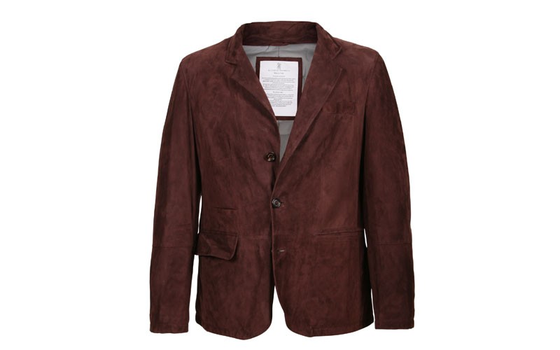 Frodo Suede Leather Puffer Coat Jacket Burgundy