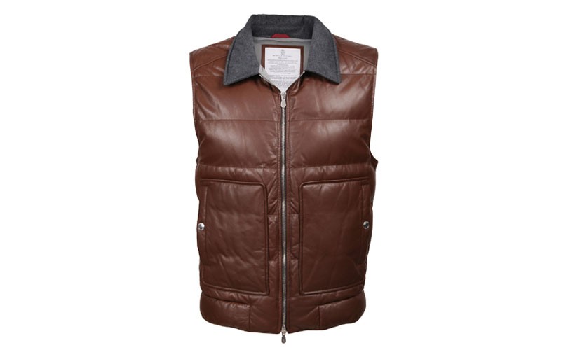 Kaskade Leather Two Tone Puffer Vest