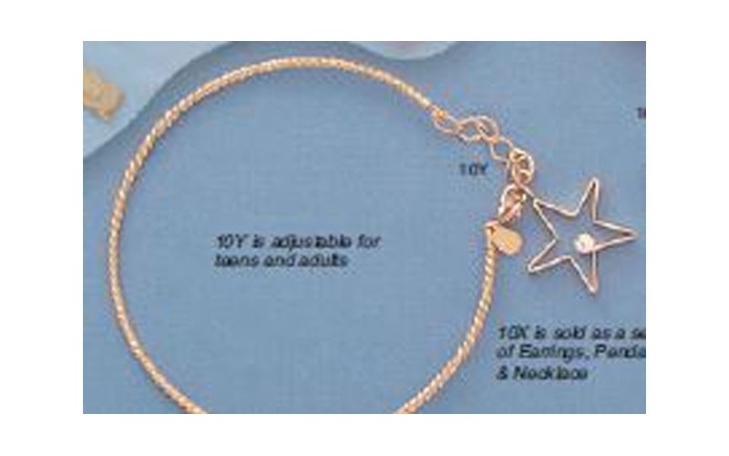 Cz Star Dangle Adjustable Bangle