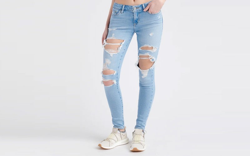 Levis Destructed Skinny Womens Jeans