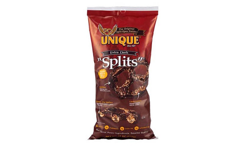 Unique Pretzels Splits Extra Dark 11 oz Bags Pack of 12