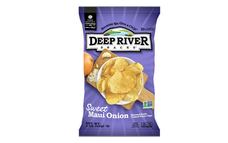 Deep River Sweet Maui Onion Kettle Chips 2 Oz Bags Pack of 24