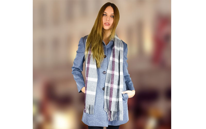 Pure Cashmere Unisex Checks Scarf