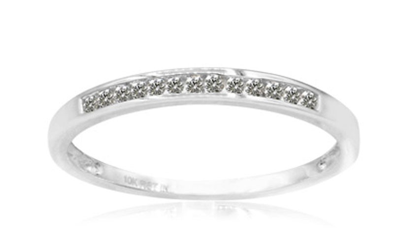 1/8Ct Channel Set Diamond Band In White Gold