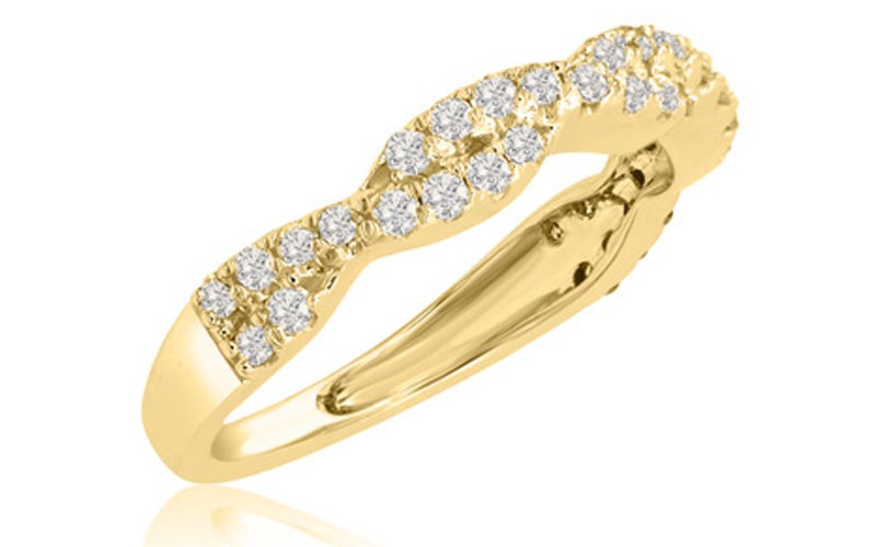 1/2 Carat Diamond Crossover Band In 14K Yellow Gold