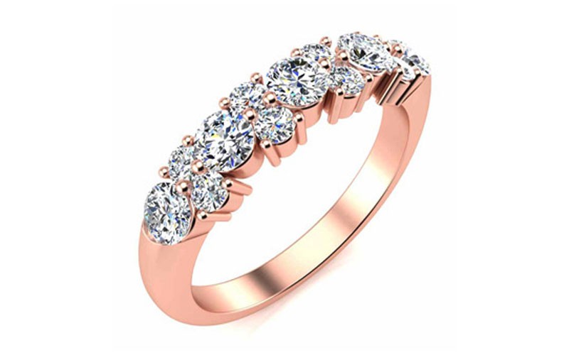 3/4 Carat Diamond Garland Ring In 14K Rose Gold