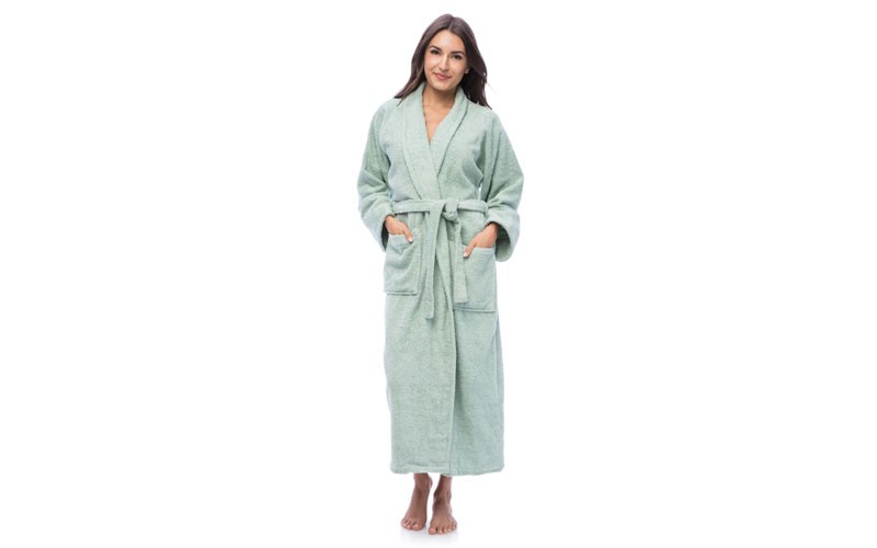 Superior Luxurious 100-percent Combed Cotton Unisex Terry Bath Large Robe