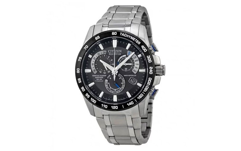 Citizen Perpetual Chrono A-T Eco-Drive Titanium Chronograph Mens Watch 