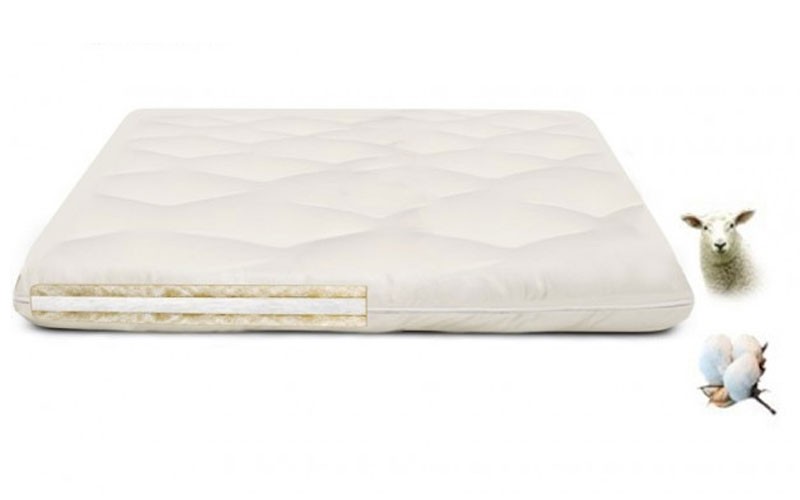 Organic Wool Mattress Topper with Organic Cotton Core Soft