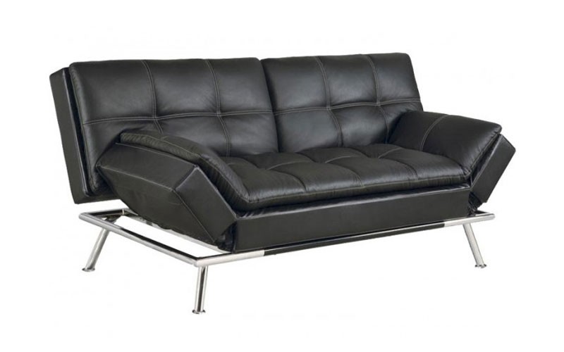 Matrix Pillowtop Bonded Leather Sofa Bed Black