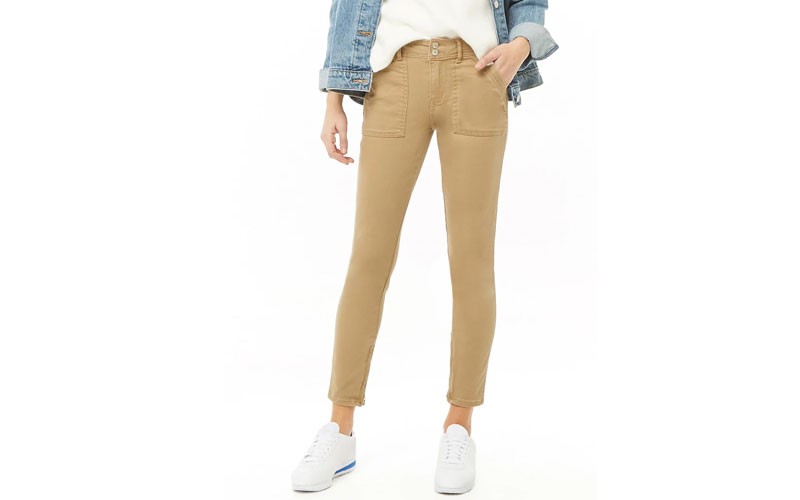 Twill Zip Ankle Women Pants