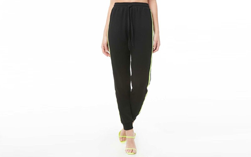 Reflective Trim Drawstring Women Joggers