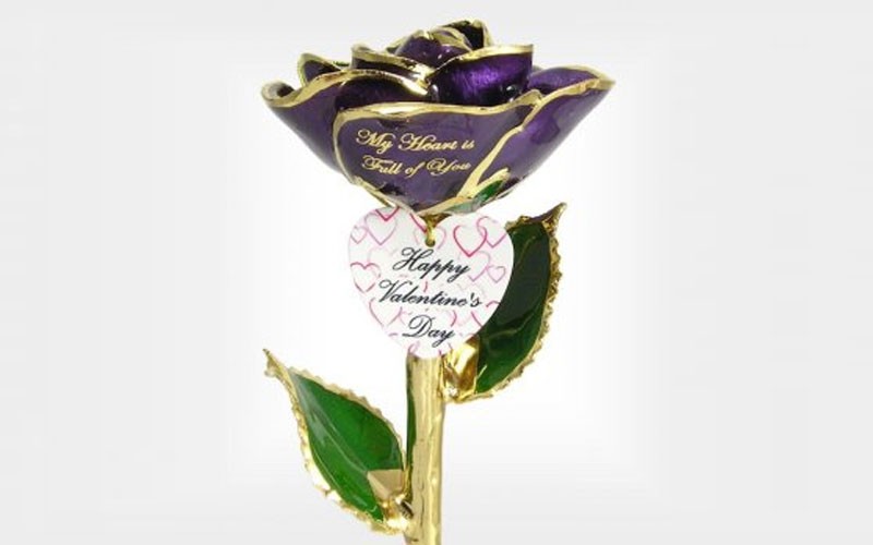 Personalized Hearts of Love Valentine's Day Dipped Rose