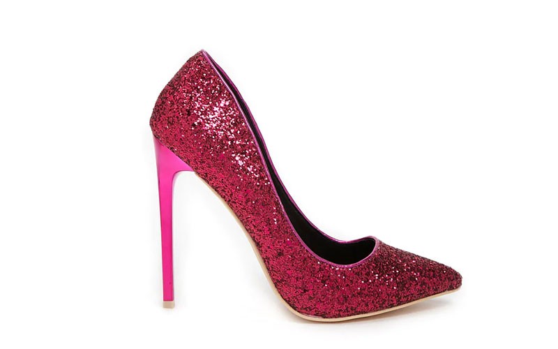 Glittery Pointed Toe Pumps
