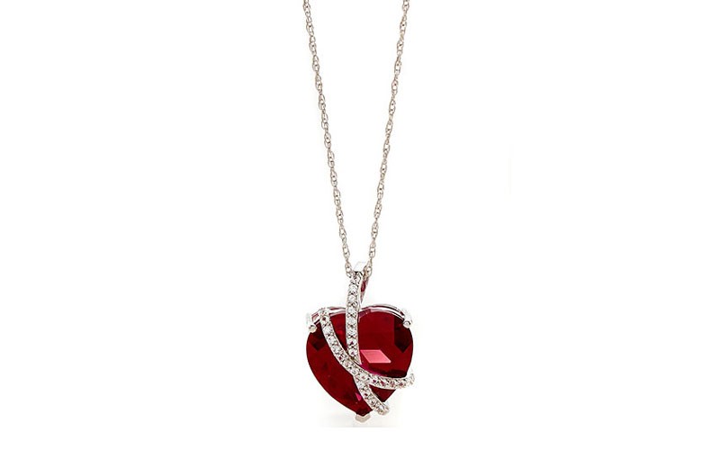 Womens Gemstone Classics Wrapped Ruby Pendant Necklace