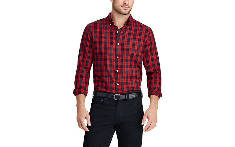 Mens Chaps Fashion Buffalo Plaid Button Down Shirt Red