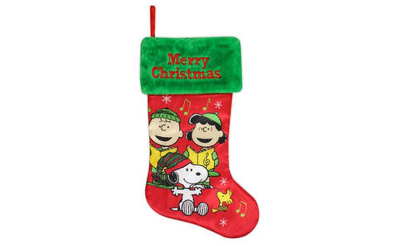 Peanuts By Schulz 20 Satin Christmas Stocking - Charllie, Lucy and Snoopy Carol
