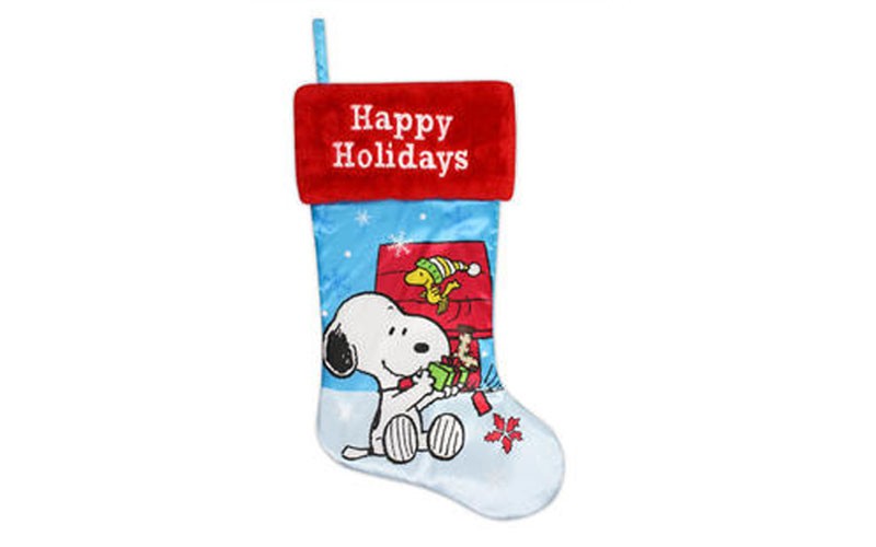 Peanuts By Schulz 20 Satin Christmas Stocking - Snoopy And Woodstock
