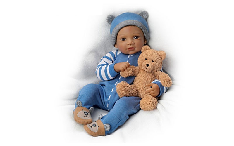 Waltraud Hanl Calvin & Teddy Lifelike Baby Boy Doll