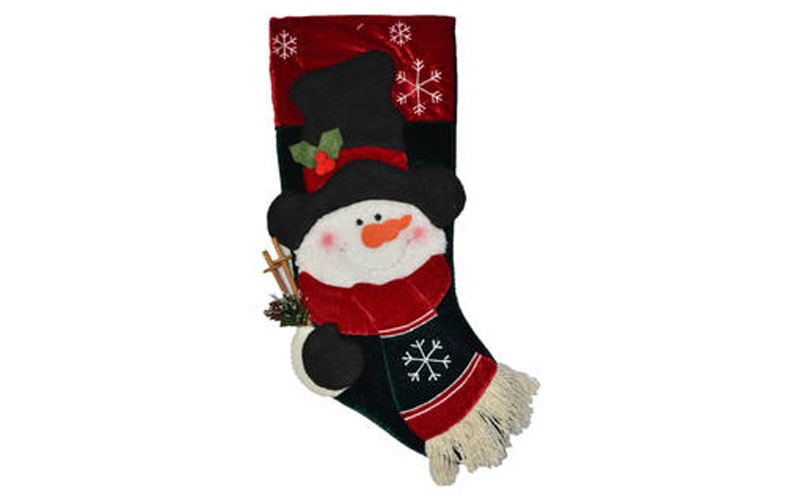 Trim A HomeÂ® 20 Red/Green Snowman Appliqued Stocking
