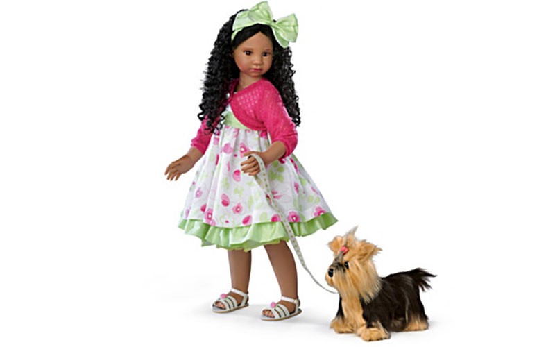 Angela Sutter Kaylas Sunday Stroll Doll With Her Yorkie Plush