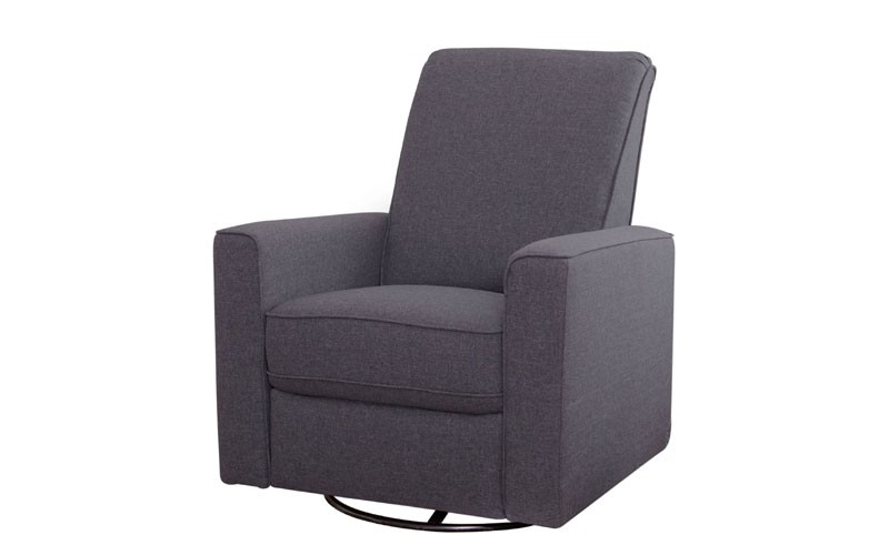 Abbyson Hampton Grey Nursery Swivel Glider Recliner Chair